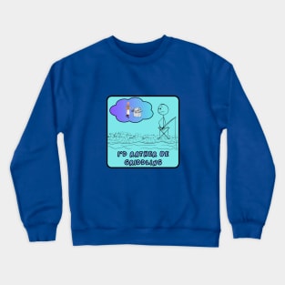 I'd Rather Be Gridding b Blue Crewneck Sweatshirt